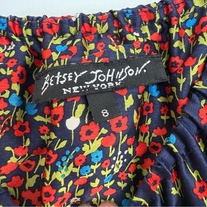 Betsey Johnson 100% silk floral babydoll mini dress